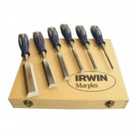 Irwin 10503733 Chisel Set In Wooden Storage Case 6 Pc - IRW10503733